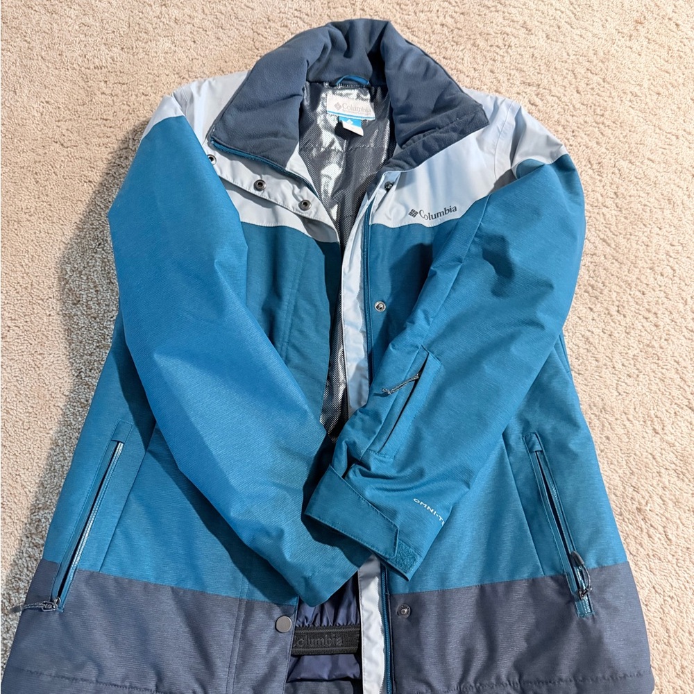 Columbia Women's Teal and Gray Ski Jacket